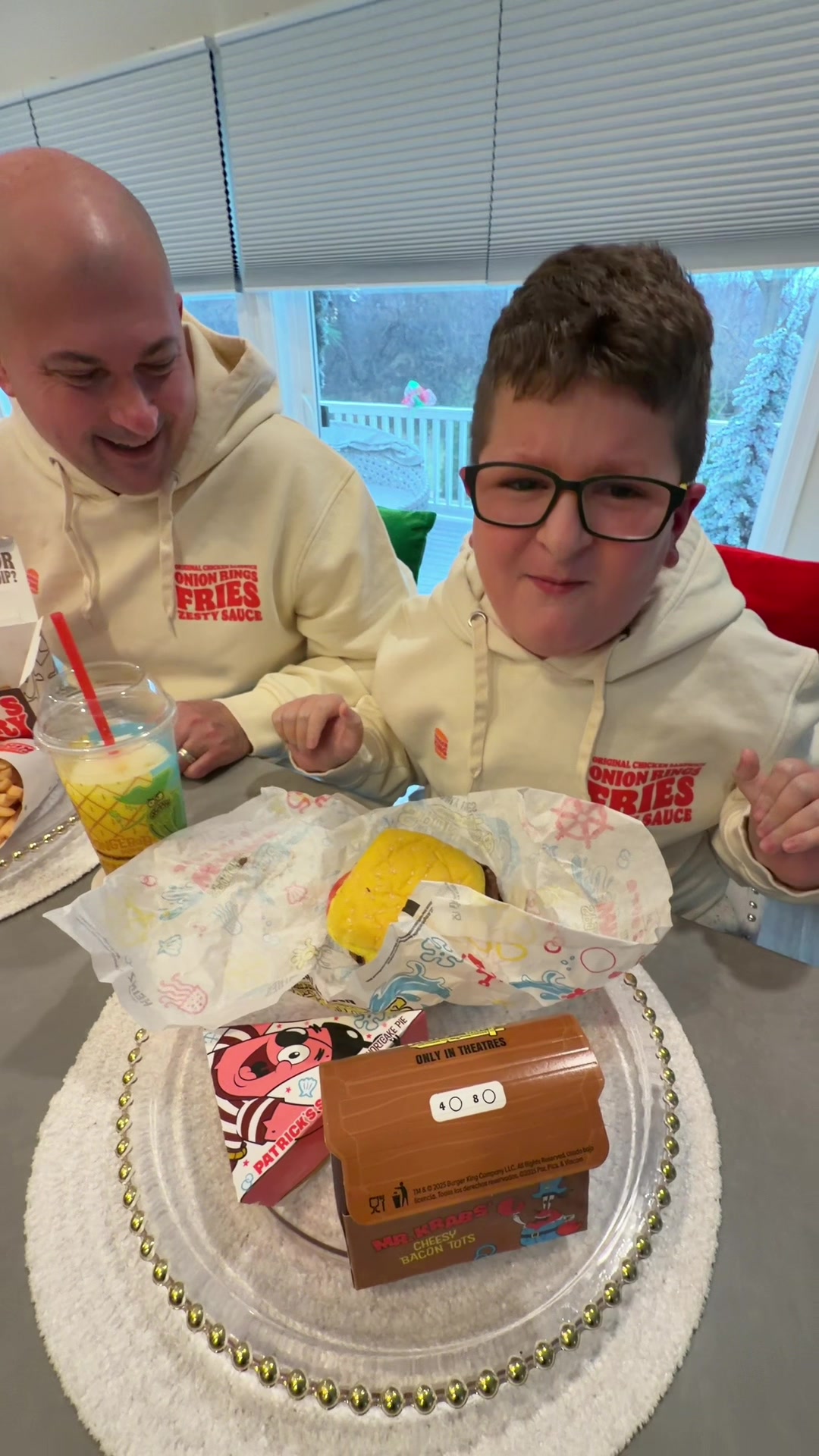 TikTok post by @k3vingabor for Burger King. Caption reads: Trying out the new SpongeBob Menu at Burger King!....