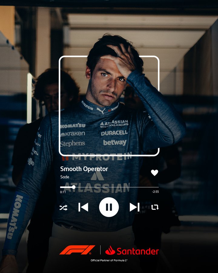 Instagram post by @formulasantander for Santander. Caption reads: The tunes of the paddock 🎶.