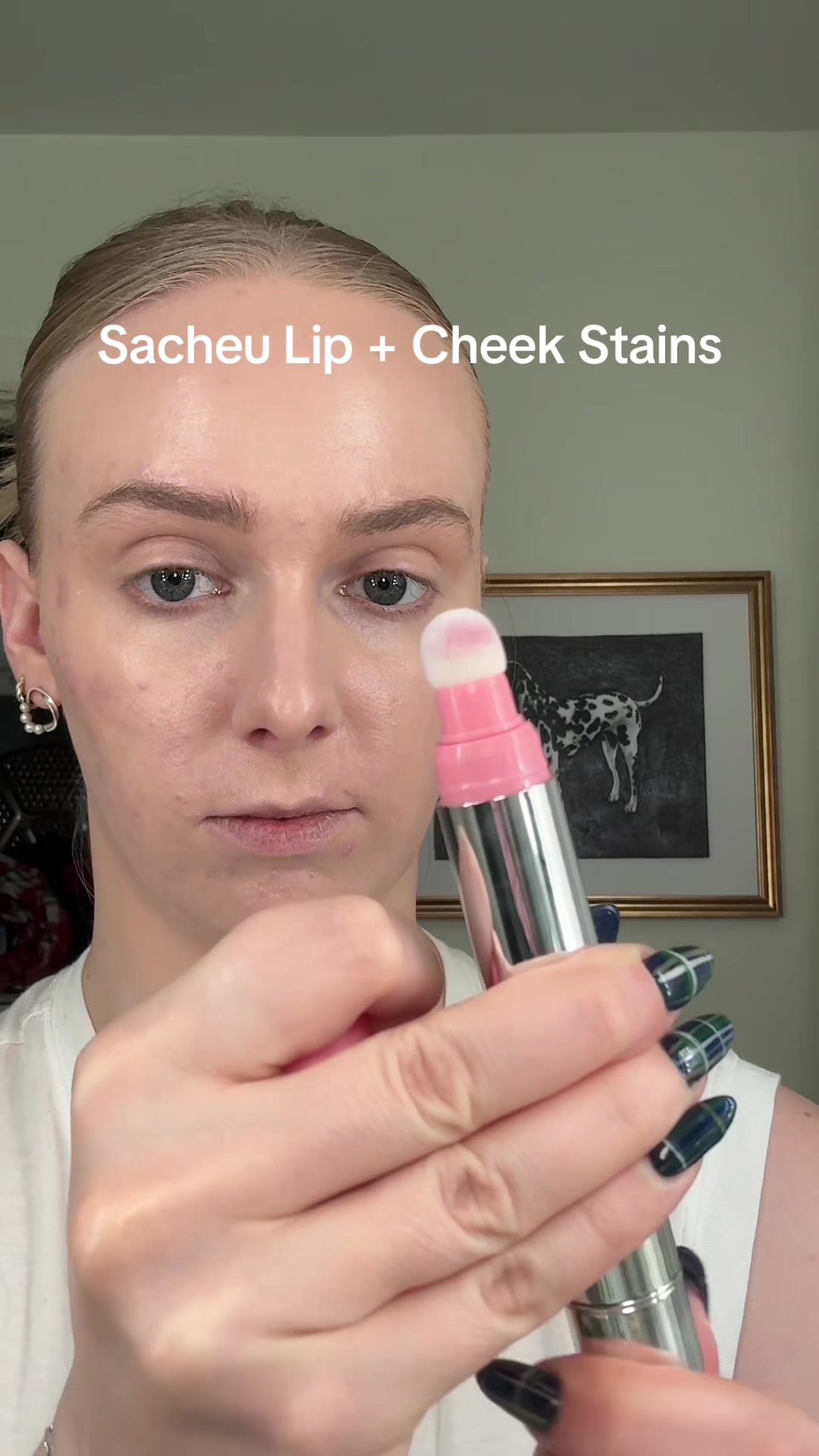 TikTok post by @thatkaitysmith for Sacheu. Caption reads: In all the 🐰🐇shades 🥹 @SACHEU Beauty US....