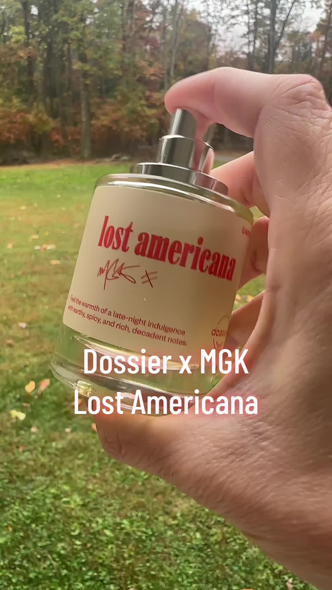 TikTok post by @erikanbrn for Dossier. Caption reads: [...] Suede, Vanilla, Chocolate @Dossier Perfume....