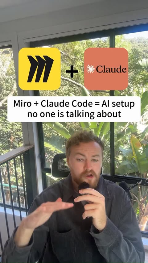 Instagram post by @nocode.joshua for Miro. Caption reads: Miro and Claude Code is one of the best AI [...].