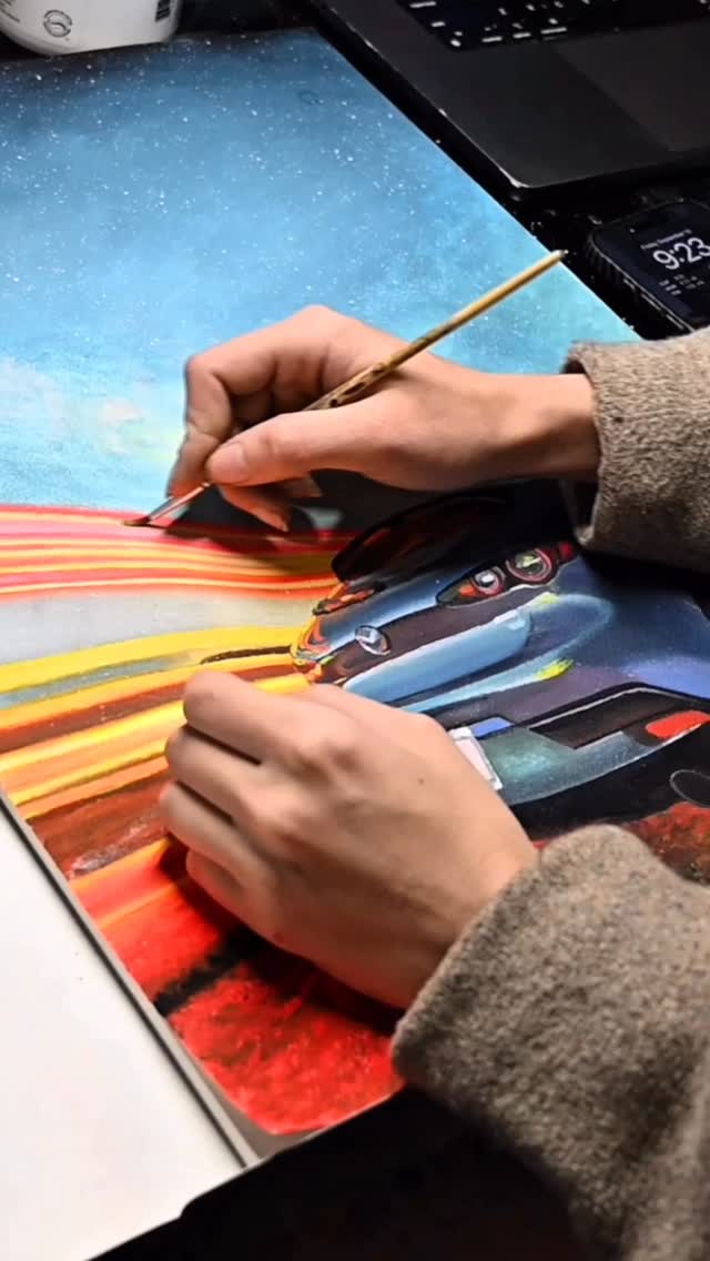 Instagram post by @raeroberts for Mazda USA. Caption reads: Painting the Mazda3 under the gorgeous Yosemite....