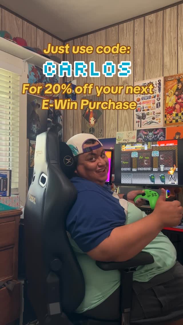 Instagram post by @thenostalgiclatino for EwinRacing. Caption reads: [...] Use the code CARLOS get 20% off by....