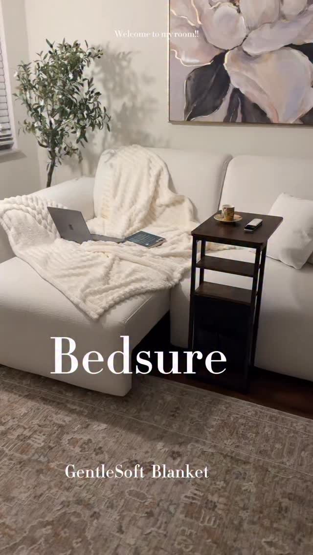 Instagram post by @americagaleri for Bedsure Home. Caption reads: Experience the all-new Bedsure GentleSoft® now....