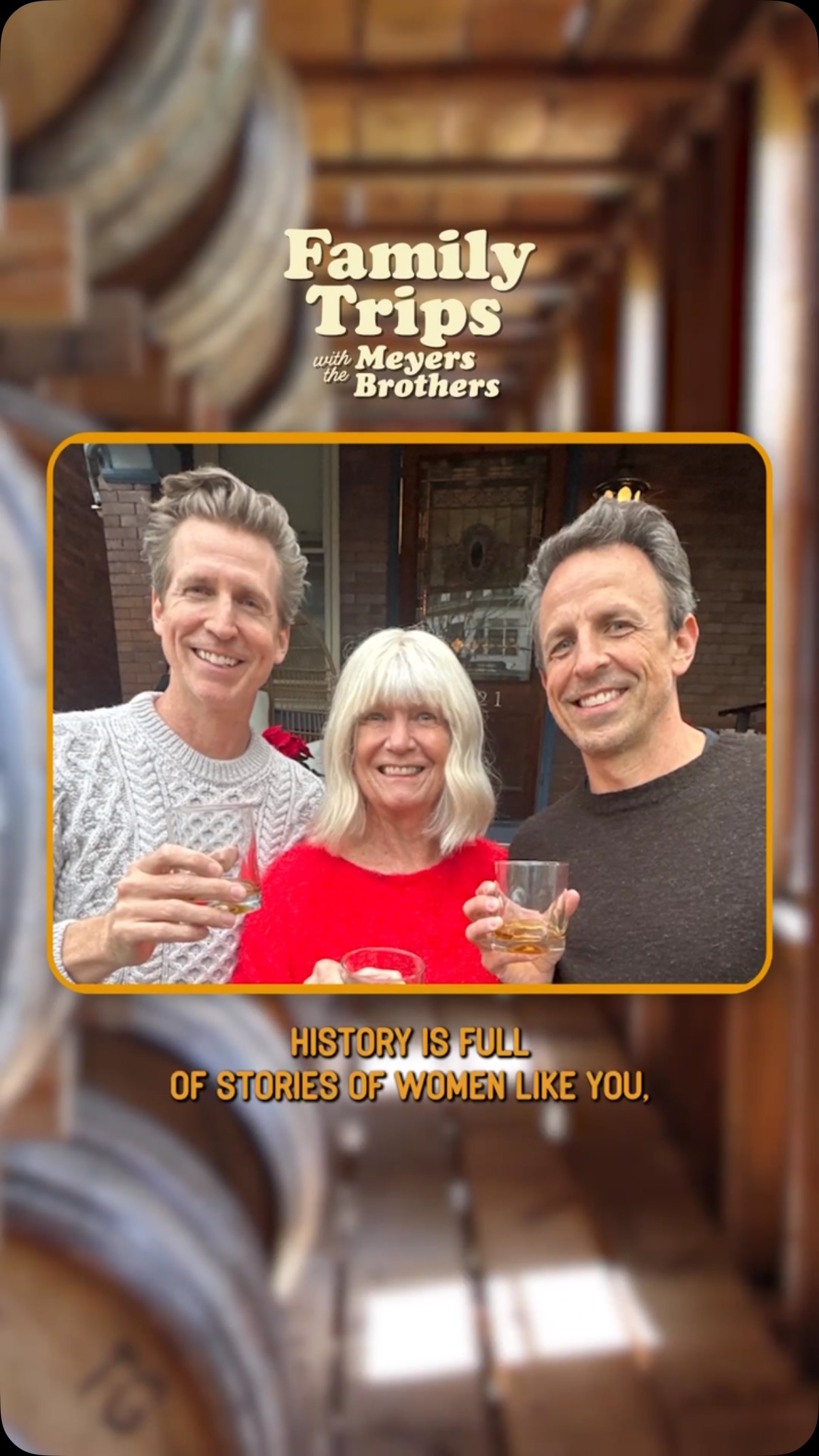 Instagram post by @sethmeyers for Maker’s Mark. Caption reads: #ad #21+ From trailblazing founders to the....