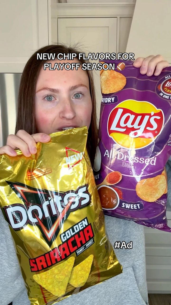 Instagram post by @morganchomps for FritoLay. Caption reads: #Ad What @fritolay chip is a winner in your book?....