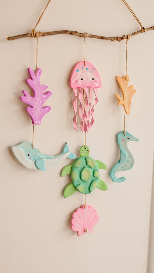 Instagram post by @mummy_and_my_three for ぺんてる. Caption reads: AD Ocean themed craft, but make it whimsical…....