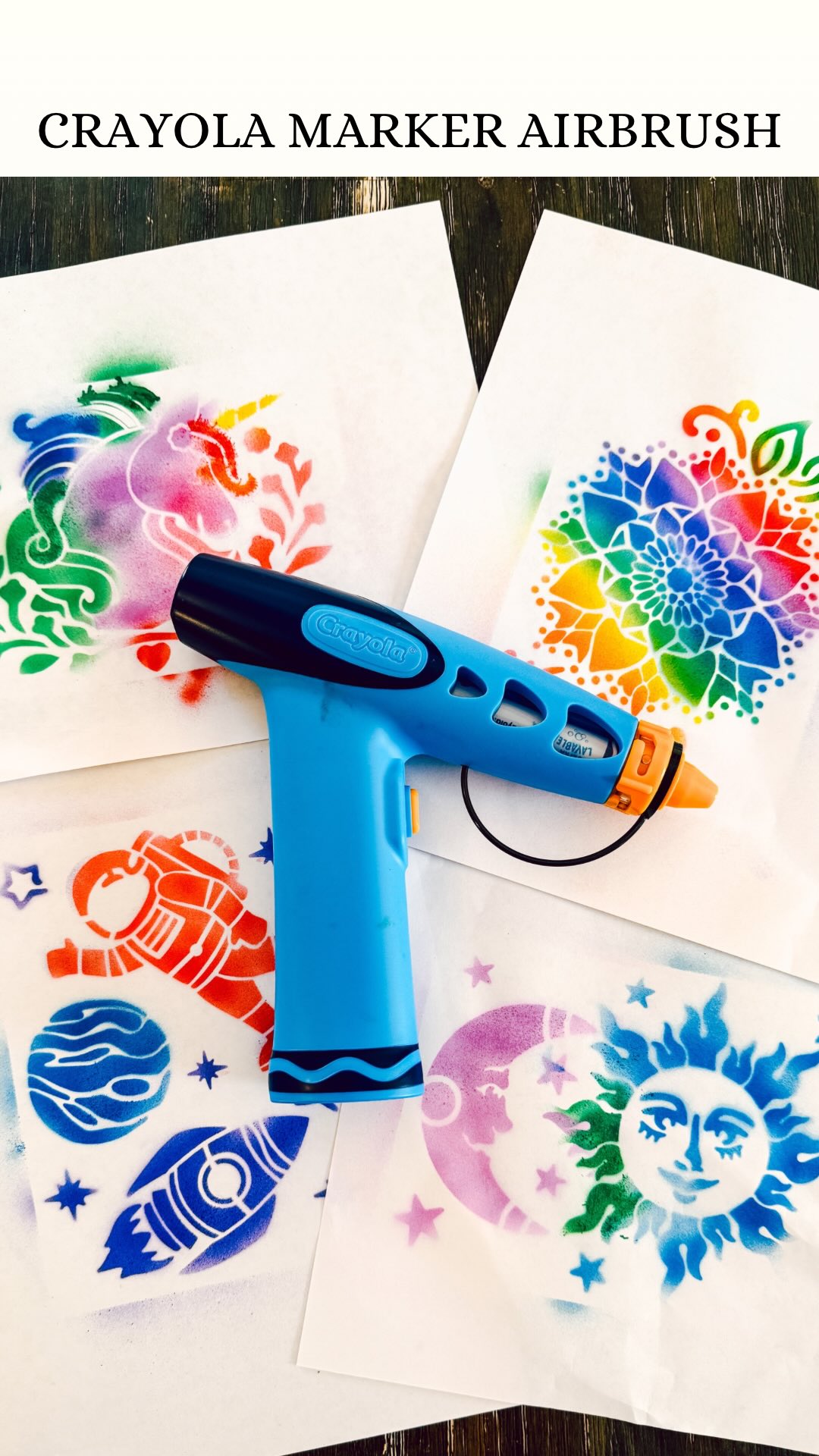 Instagram post by @lindyandthelittles for Crayola. Caption reads: #ad My children found the coolest holiday gift....