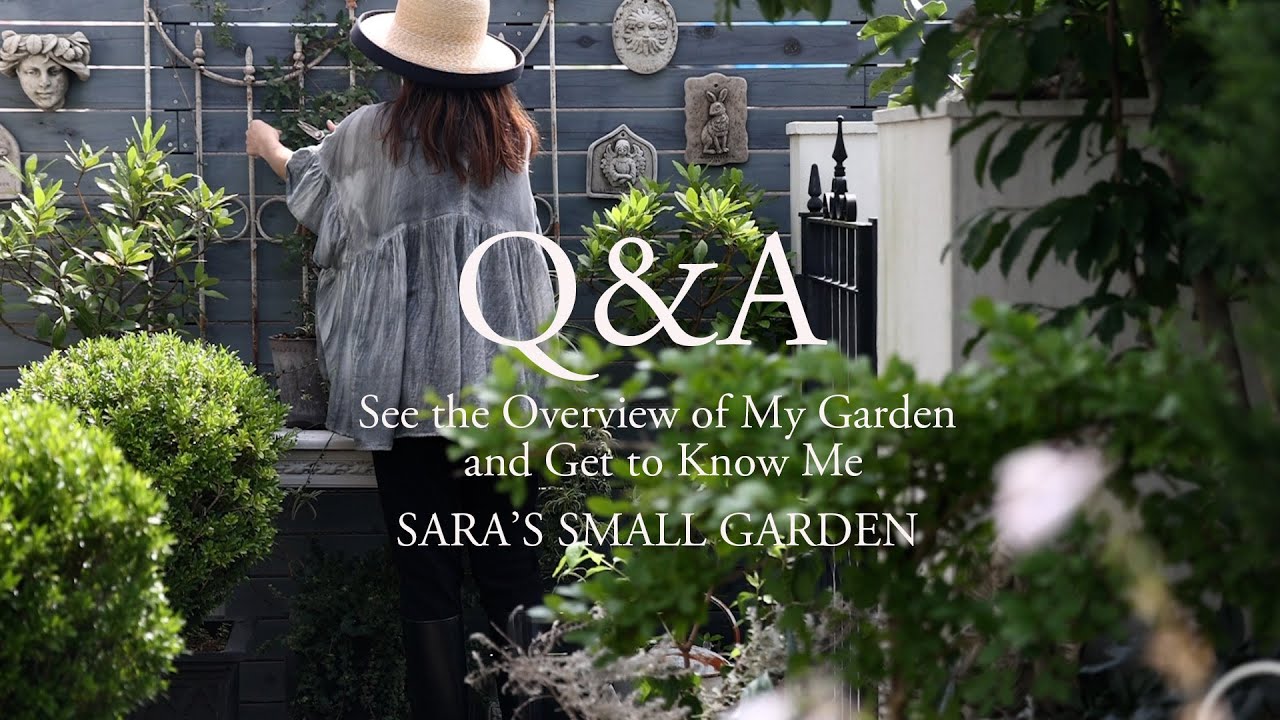 YouTube post by @SARA-K-VLOG for ELENDEEK. Caption reads: Get to Know Me Q&A - Overview of my Small Garden,....