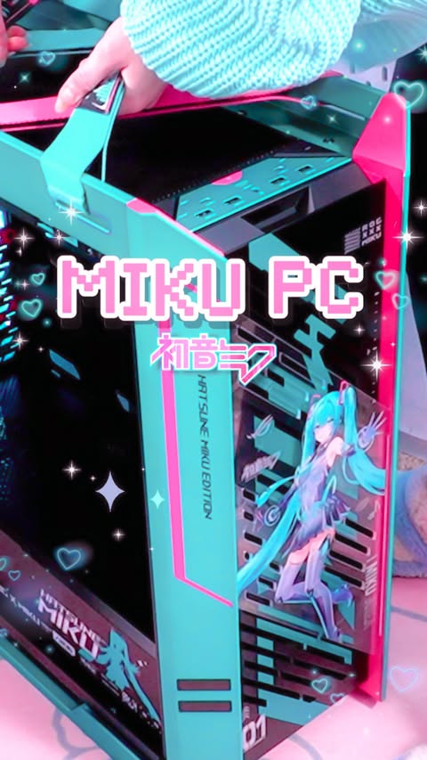 Instagram post by @celestefleurs for ASUS. Caption reads: MIKU MIKU GAMING PC SETUP!! 🩵🎤✨ AD | 
i renamed....