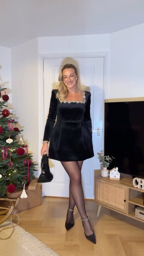 Instagram post by @katievictoriahulland for Nadine Merabi. Caption reads: On my size 12/14 body vs on Nadine Merabi Model....