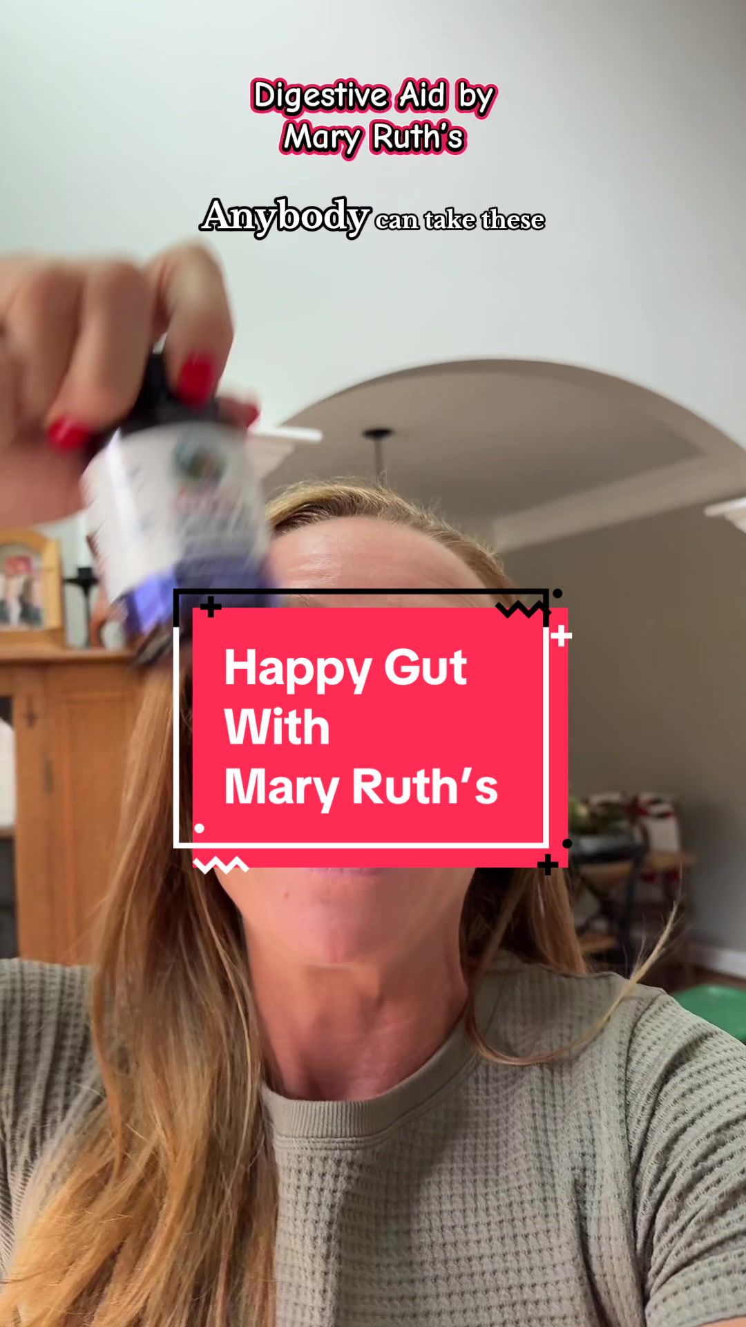 TikTok post by @meganugcgoods for MaryRuth Organics. Caption reads: If your gut is feeling “off,”give these a try!....
