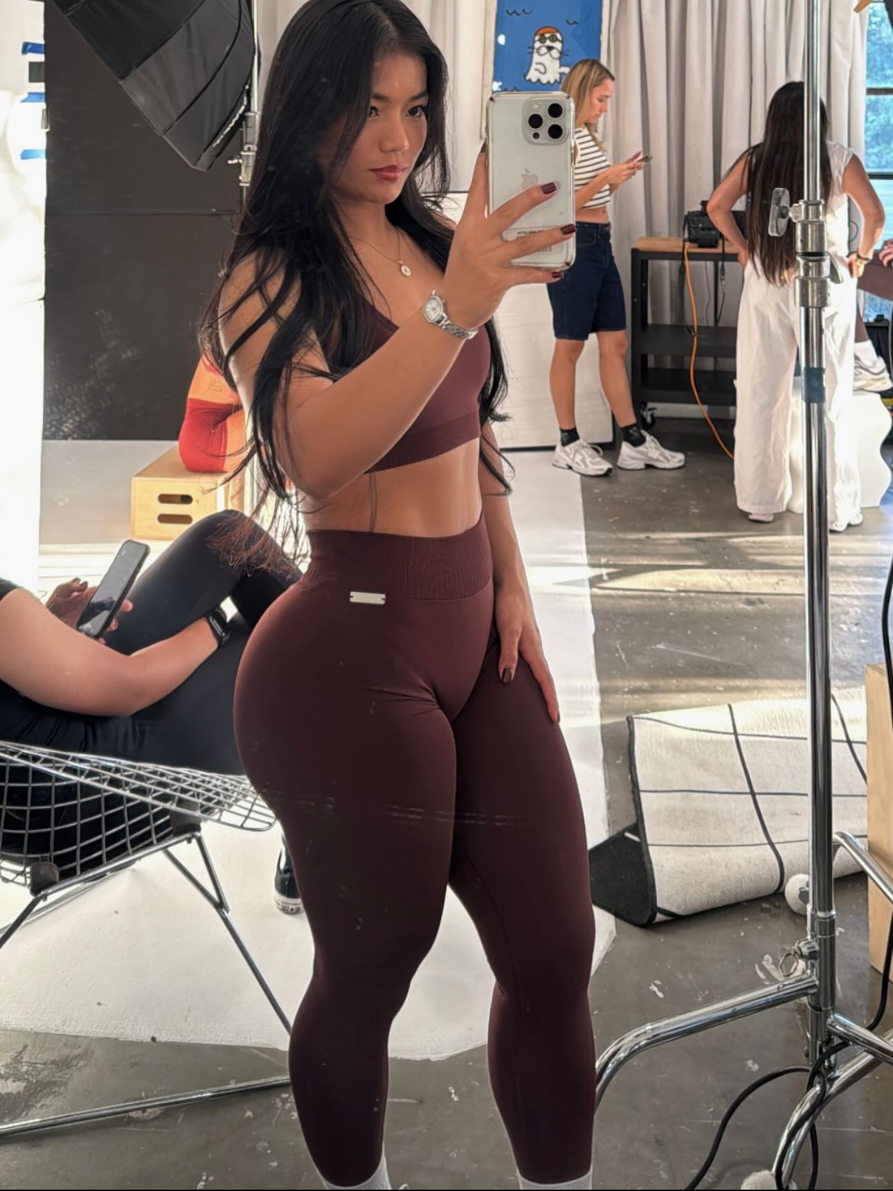 Instagram post by @msdumpling_ for YoungLA. Caption reads: @younglaforher sculpt seamless dropping tomorrow....