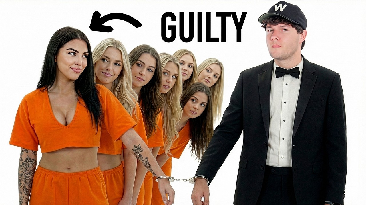 YouTube post by @Thezachjustice for Displate. Caption reads: Blind Dating Girls Based on Their Crimes.