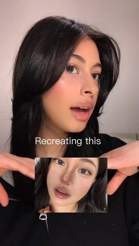 Instagram post by @riee.00 for Maybelline New York. Caption reads: GRWM soft korean makeup 🌸 @garnierarabia....