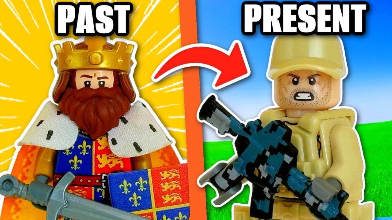 YouTube post by @SW_Bricks for Zavvi. Caption reads: I built lego WARS through HISTORY!.