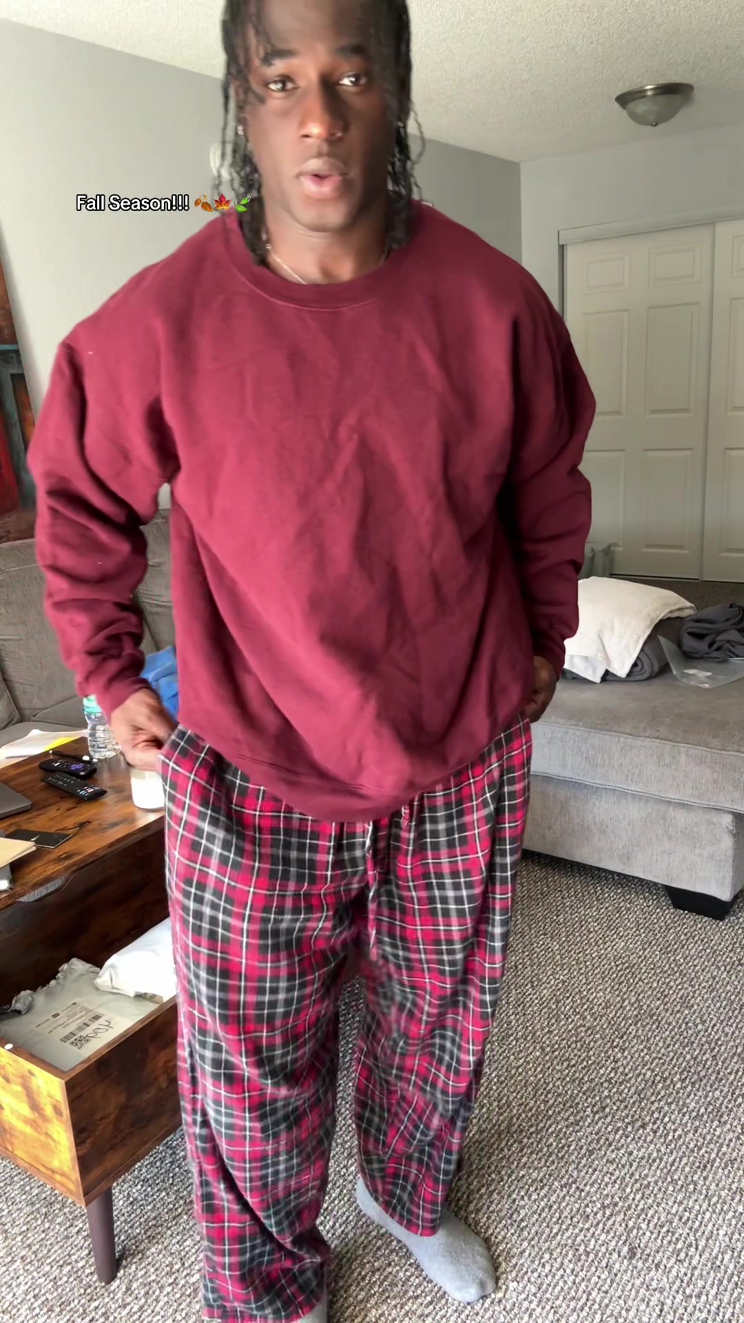 TikTok post by @fhavibrah for Hanes. Caption reads: Got my Hanes fall Crewneck sweatshirt ready to go!....