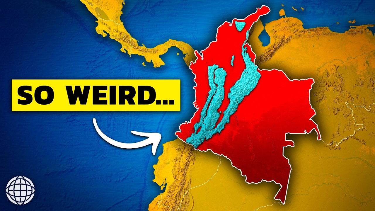 YouTube post by @GeographyByGeoff for Storyblocks. Caption reads: The Most Confusing Country in South America.