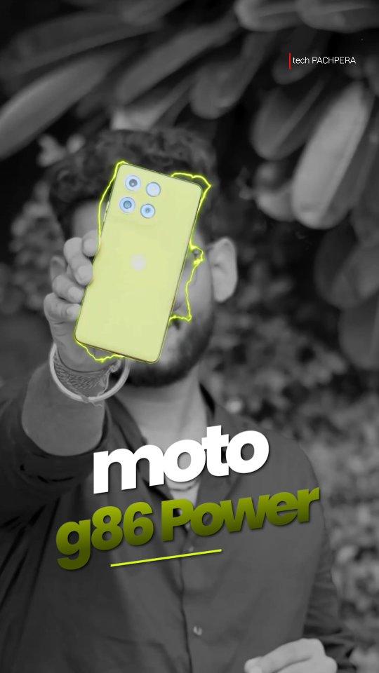 Instagram post by @tech_pachpera for Motorola. Caption reads: #collab ‼️Power of moto g86 Power💪🏻🔥

📢 Check....