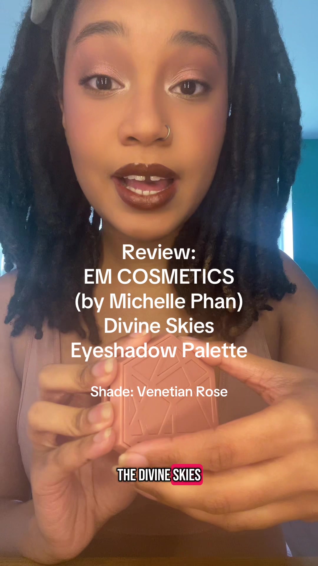 TikTok post by @thedownsouthminimouse for EM Cosmetics. Caption reads: Let’s review the @EM Cosmetics by Michelle Phan....