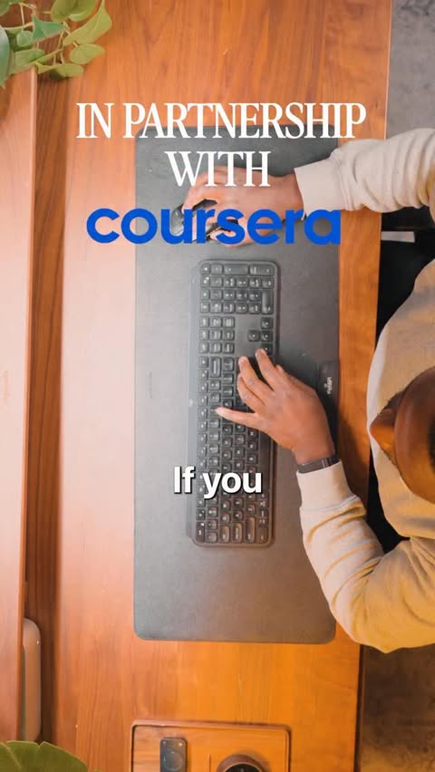 Instagram post by @_chrisasante for Coursera. Caption reads: #CourseraPartner Changing careers sounds [...].