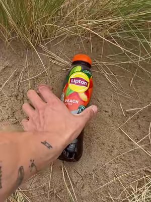 TikTok post by @joshadventures_ for Lipton Ice Tea Switzerland. Caption reads: POV: you finish work and decide the day isn’t over....