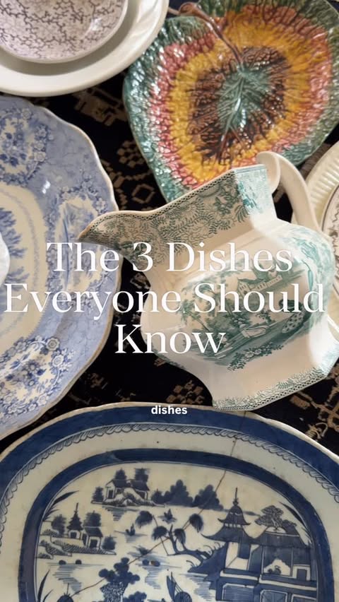 Instagram post by @alexander_widener for Better Homes & Gardens. Caption reads: These are the 3 types of antique dishes everyone....