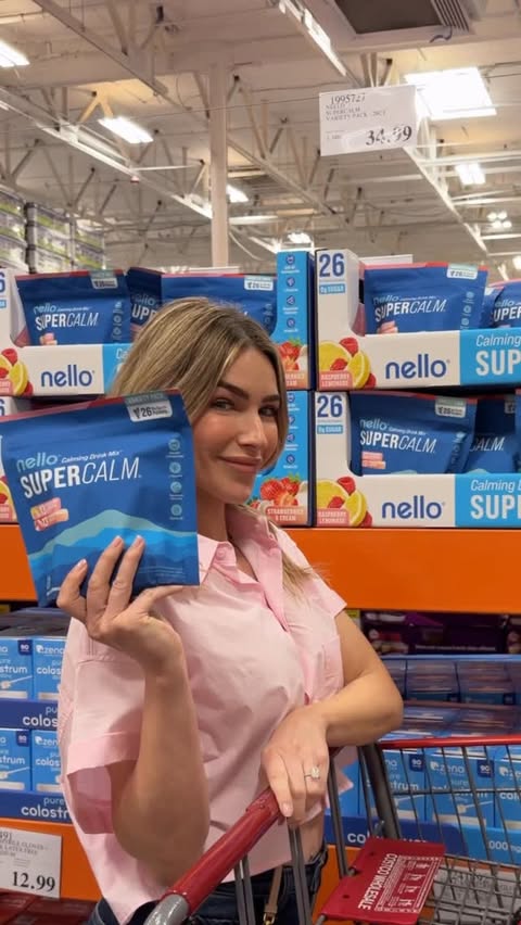 Instagram post by @christinebarraco for drinknello. Caption reads: Let’s go to Costco again! 🤍 @drinknello is....