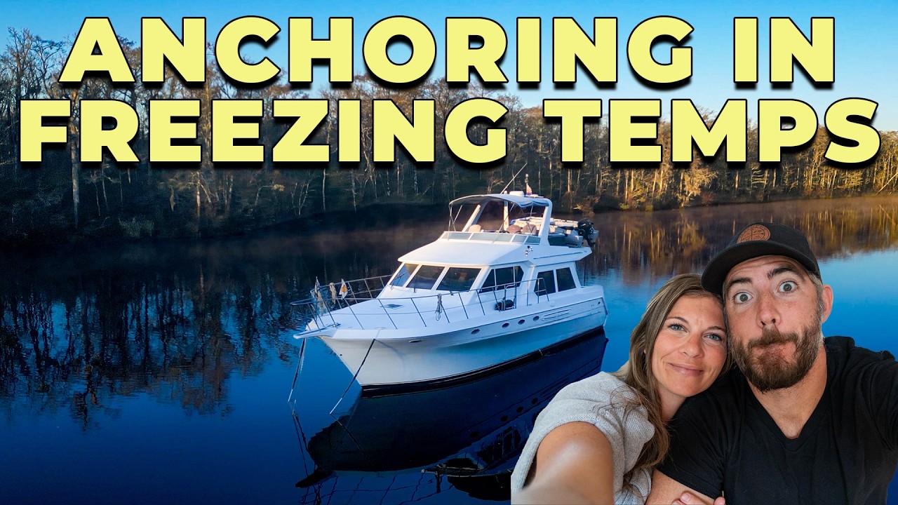 YouTube post by @MathersOnTheMap for Glacierfresh. Caption reads: Cruising the ICW In The Winter… It Gets COLD - Leg....
