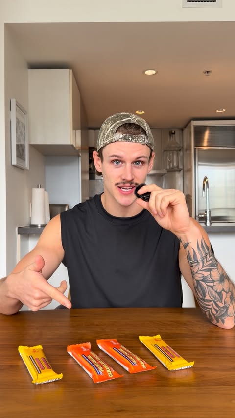 Instagram post by @luke.joash for Barebells. Caption reads: Now this is how you do a protein bar!....