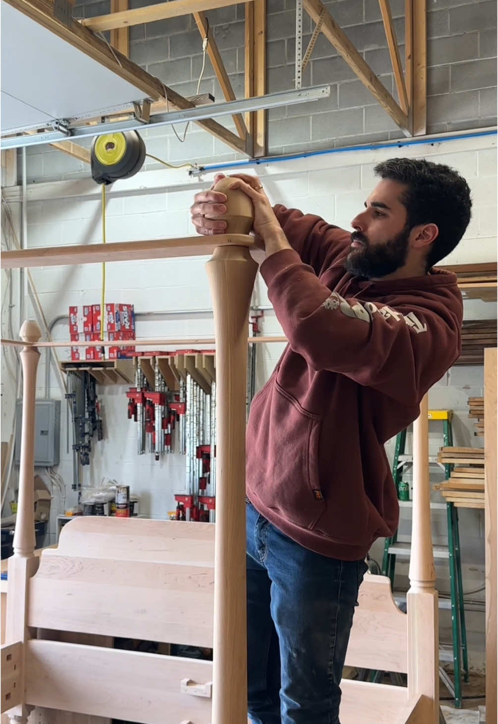 TikTok post by @thesoutherncraftsmen for Timberland PRO. Caption reads: Building furniture is only half the job — building....