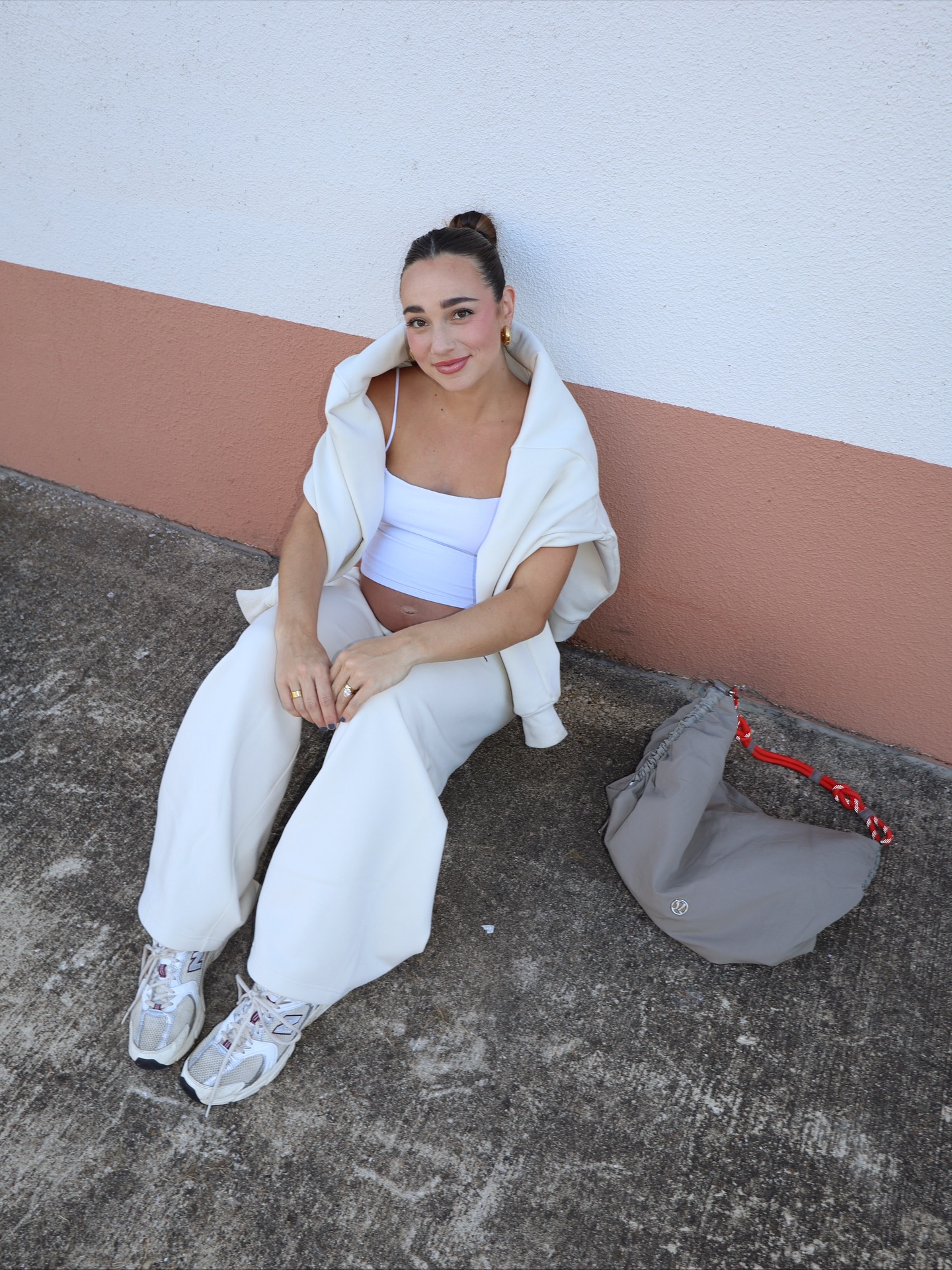 Instagram post by @kylieholbeck for lululemon. Caption reads: heading into 35 weeks and I cannot believe we are....