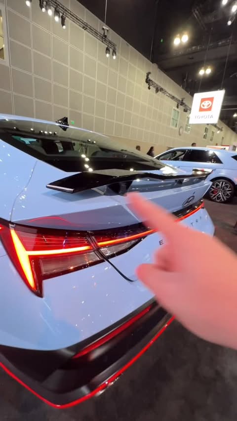 Instagram post by @carbuzz for Hyundai USA. Caption reads: The @hyundaiusa #elantran TCR Edition has a....