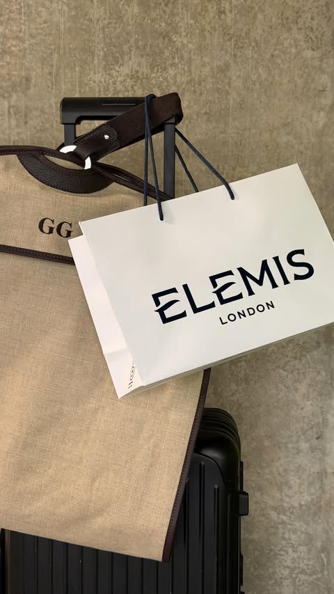 Instagram post by @georgiegraystyle for ELEMIS. Caption reads: AD always making time for @elemis @elemis_uki 🩵....