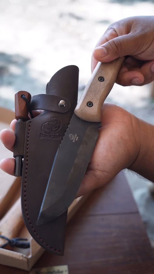 Instagram post by @shazwaninasa for BeaverCraft Tools. Caption reads: Looking for a tough, all-in-one outdoor knife?....