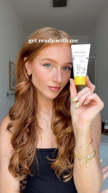 Instagram post by an influencer for e.l.f. Cosmetics and Skincare. Caption reads: #ad affordable spf is what the world needs more of....