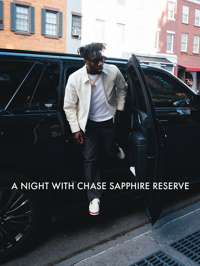 Instagram post by @nigelsylvester for Chase Sapphire. Caption reads: #ad A proper night with @chasesapphire dinner at....