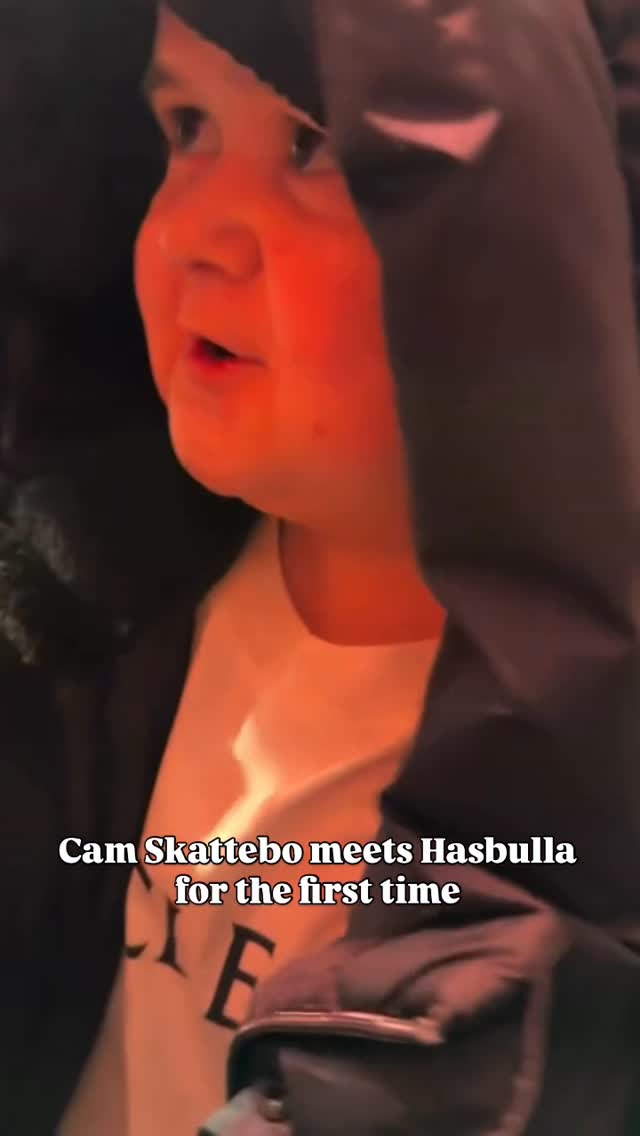 Instagram post by @spinninbackfist for Barstool Sports. Caption reads: Cam Skattebo and Hasbulla two goats of the game....