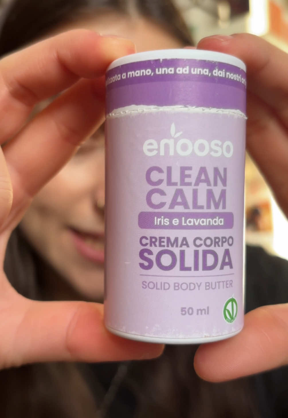 TikTok post by @deblix.ugc for Enooso. Caption reads: @Team Enooso🌿Cosmetici solidi ha lanciato la....