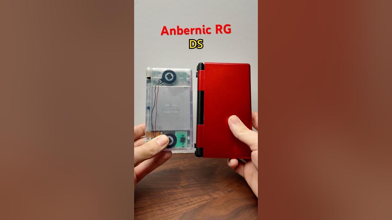 YouTube post by @DaveyG for LITNXT. Caption reads: The Anbernic RG DS vs Nintendo DS Lite.