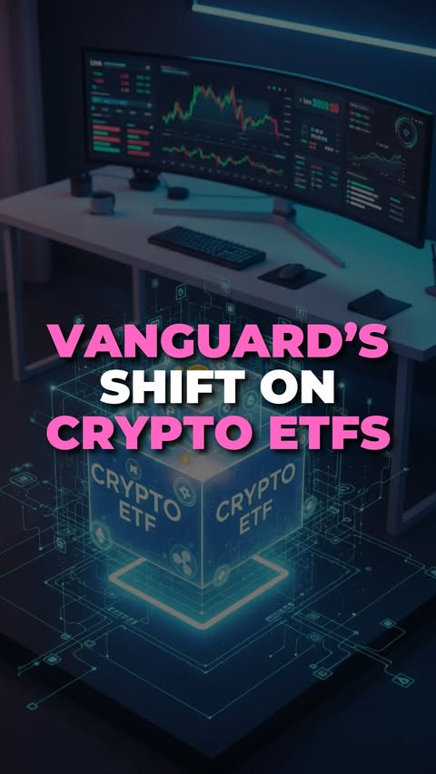 Instagram post by @thebriandecker for Bloomberg. Caption reads: Breaking ‼️Vanguard’s Shift on Crypto- cleints can....