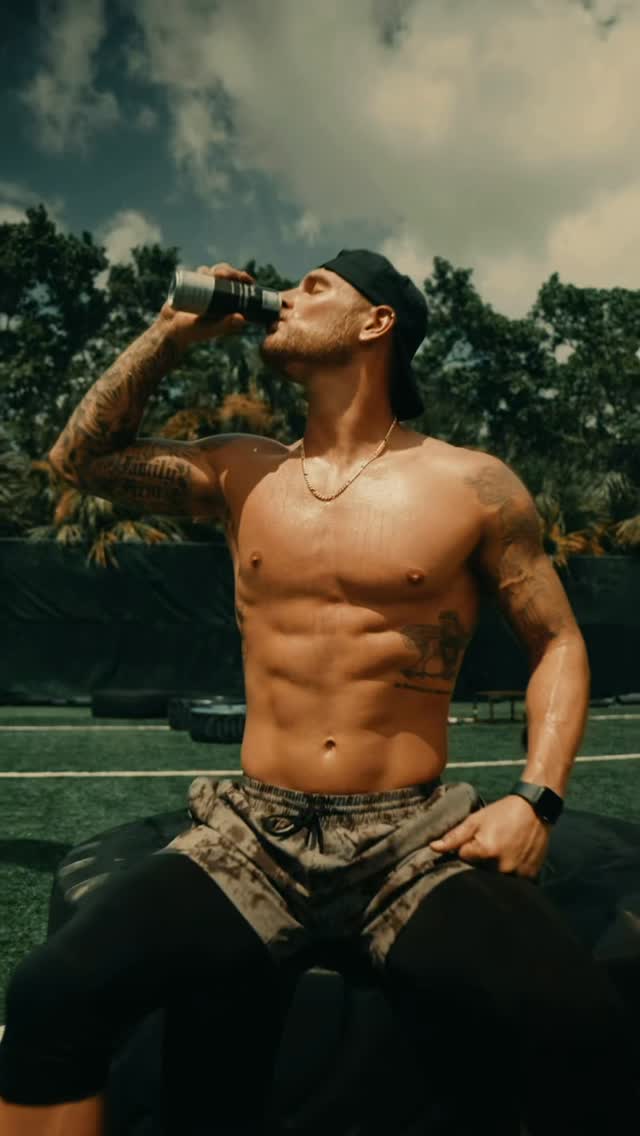 Instagram post by @derektpratt for Slate Milk. Caption reads: Keep showing up — even on the days when the....