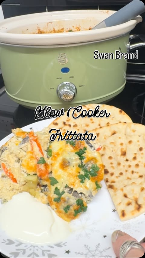 Instagram post by @jodie8981 for Swan Brand. Caption reads: Breakfast Frittata 🍲 

AD/I love my slow cooker....
