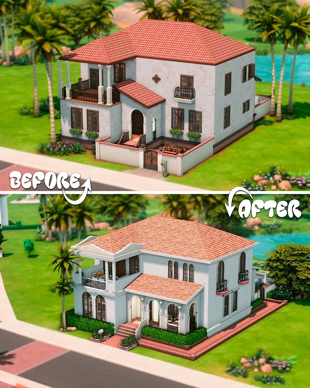 Instagram post by @darikosims for EA SPORTS NHL. Caption reads: 🏠Sultry Springside BG original build renovation |....