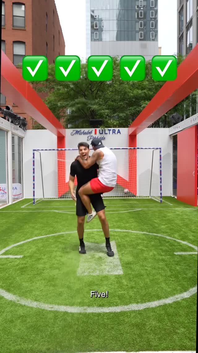 Instagram post by @jayzinho10 for Michelob ULTRA. Caption reads: First one to hit 5 in this crossbar challenge....