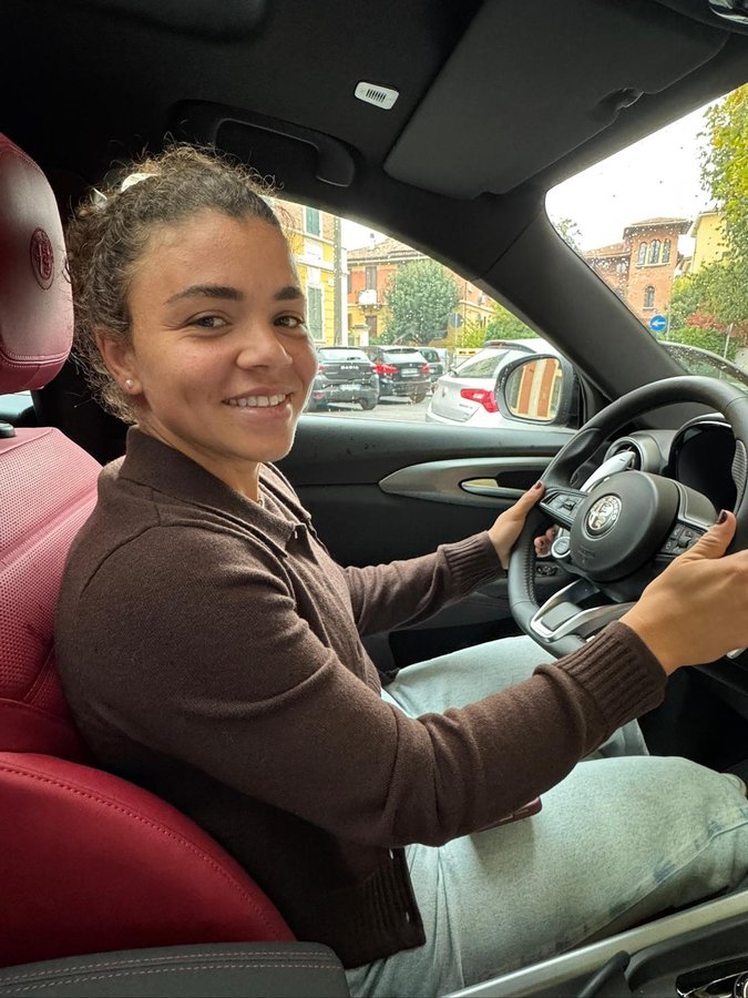 Instagram post by @jasmine_paolini for Alfa Romeo. Caption reads: It’s all about balance, precision, and passion, on....