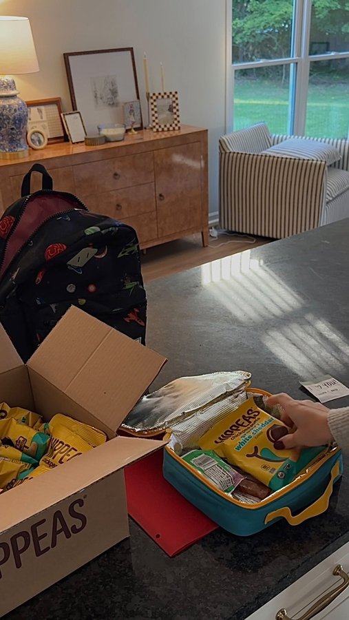 Instagram post by @chey.powers for Hippeas. Caption reads: #hippeaspartner  Back-to-school season calls for....