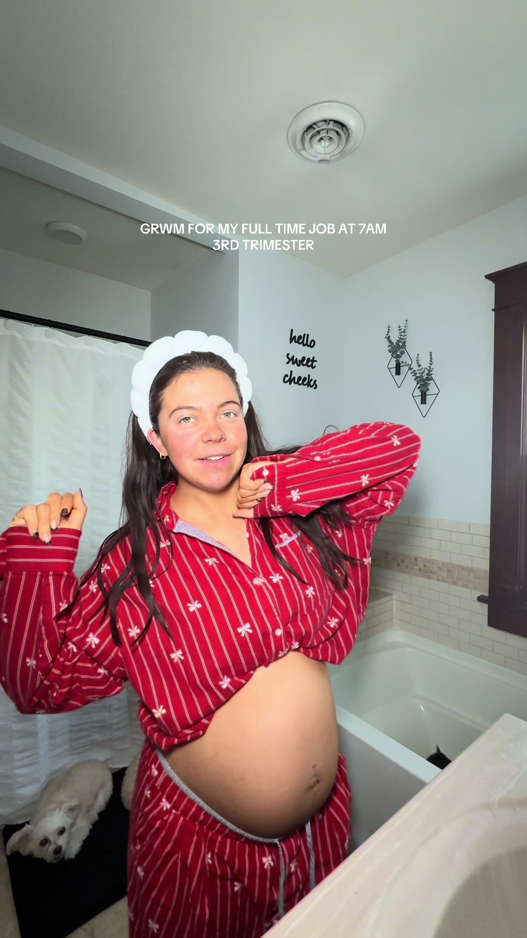 TikTok post by @alli.aliviaaa for BYOMA. Caption reads: [...] #bellybump @8 Sheep Organics @byoma @Good....