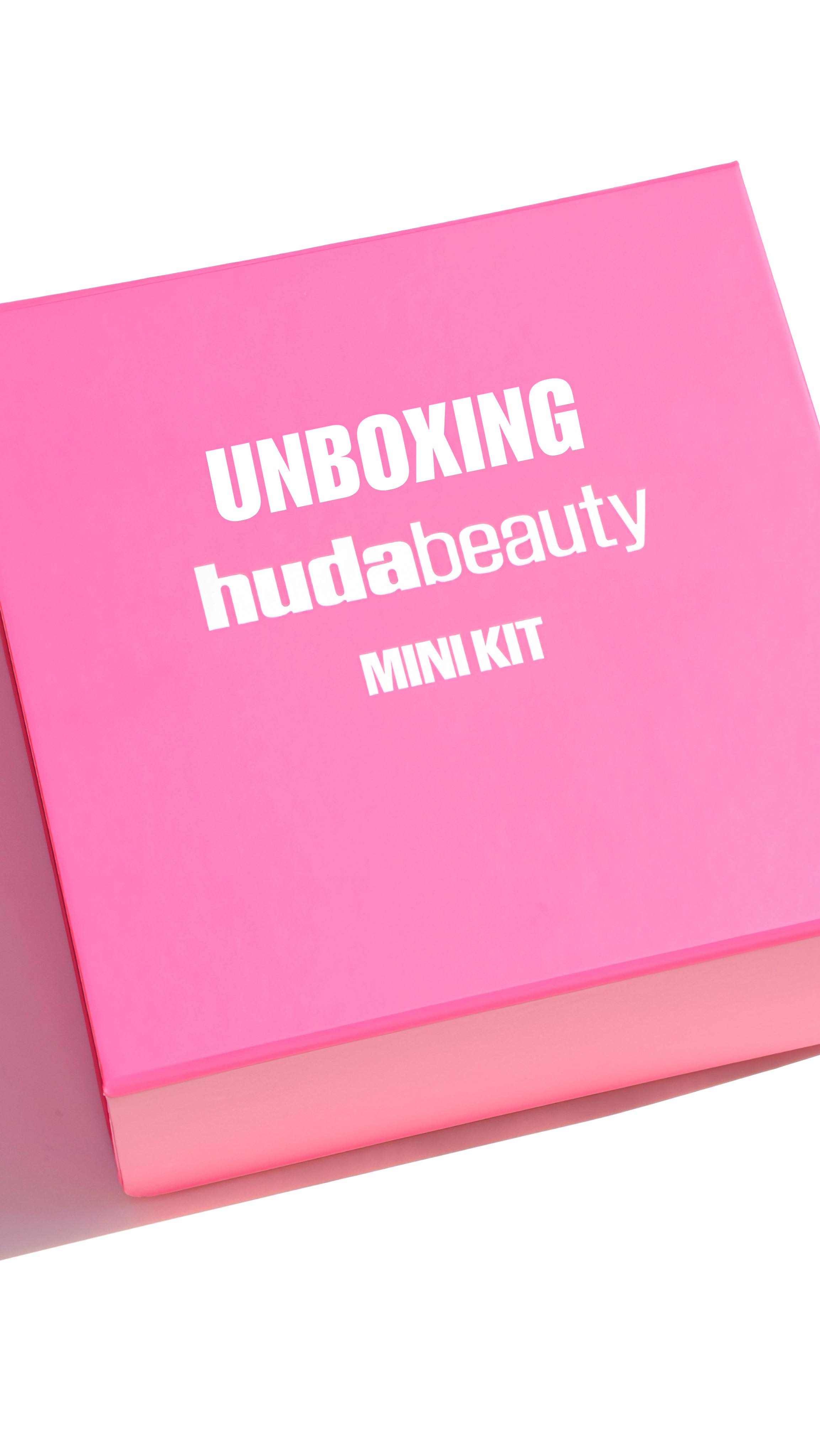 Instagram post by @luabeautyworld for Huda Beauty. Caption reads: [...] cutest mini makeup🥹🩷 this @hudabeauty....