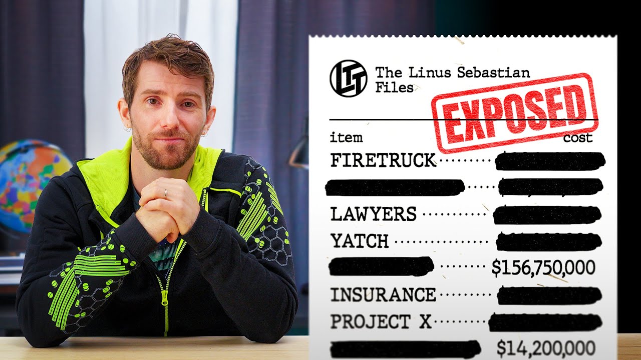 YouTube post by @LinusTechTips for Dbrand. Caption reads: The TRUTH about How LTT SPENDS Money.